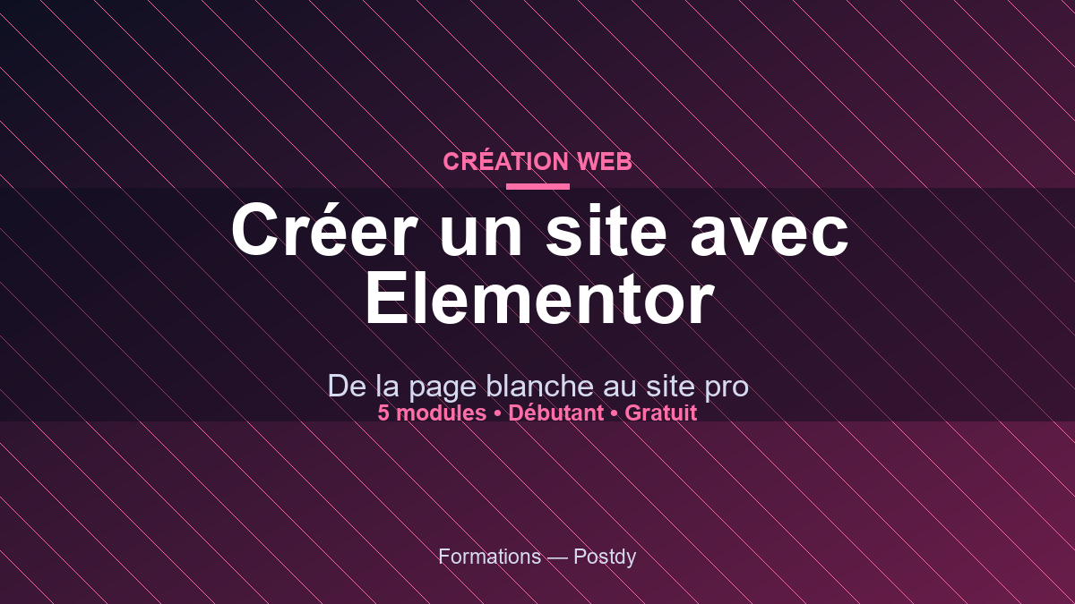 Créer un site avec Elementor