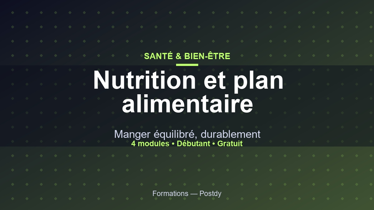 Nutrition et plan alimentaire