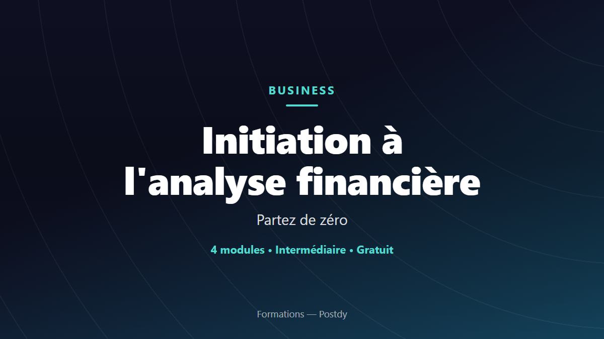 Initiation à l&rsquo;analyse financière