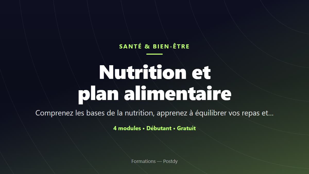 Nutrition et plan alimentaire